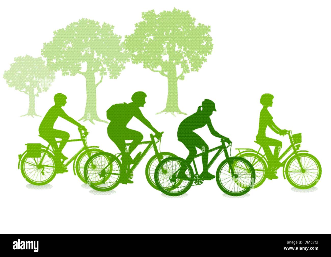 Radfahren im grünen Stock Vektor