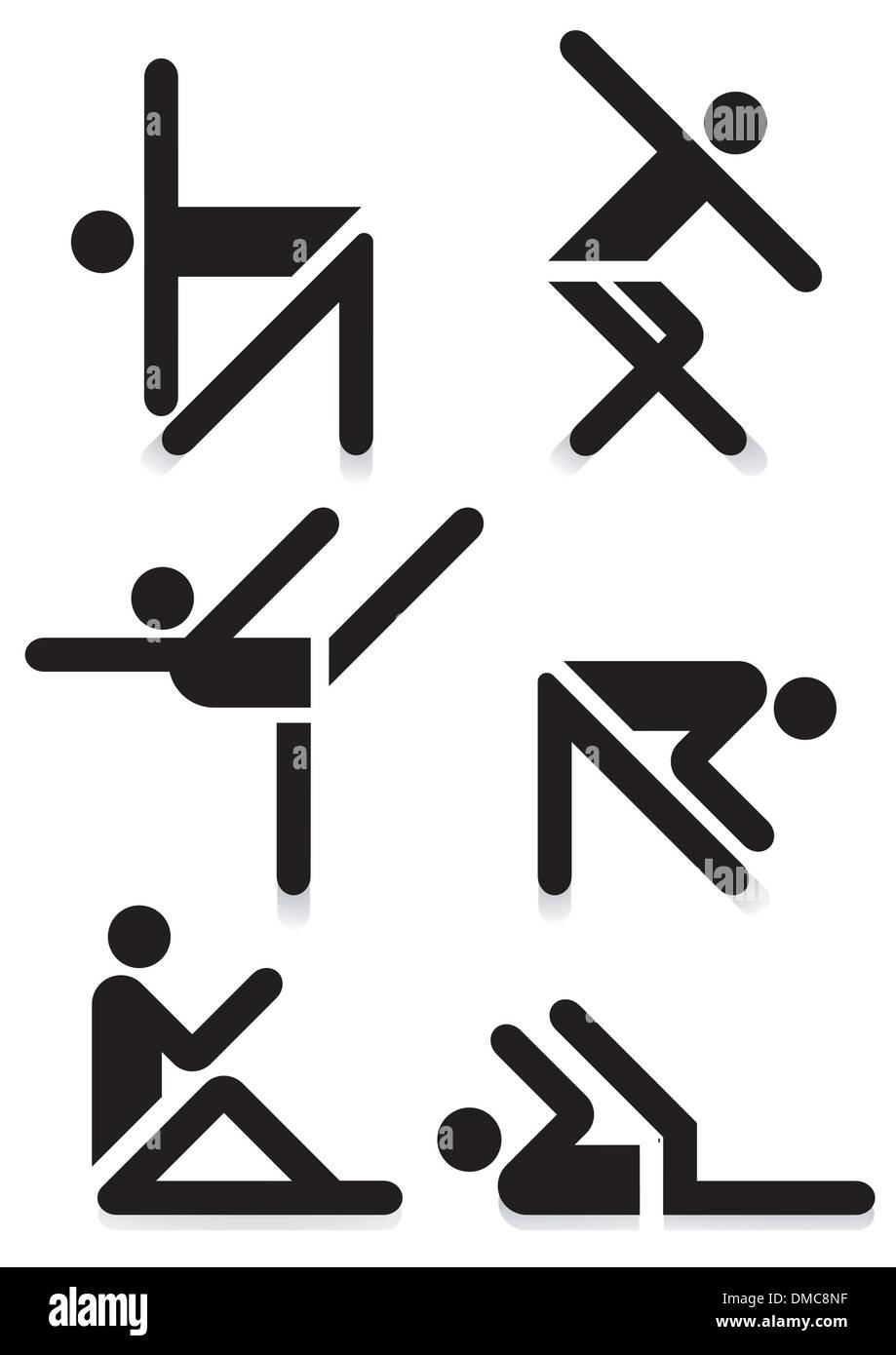 Gymnastik-Piktogramme Stock Vektor
