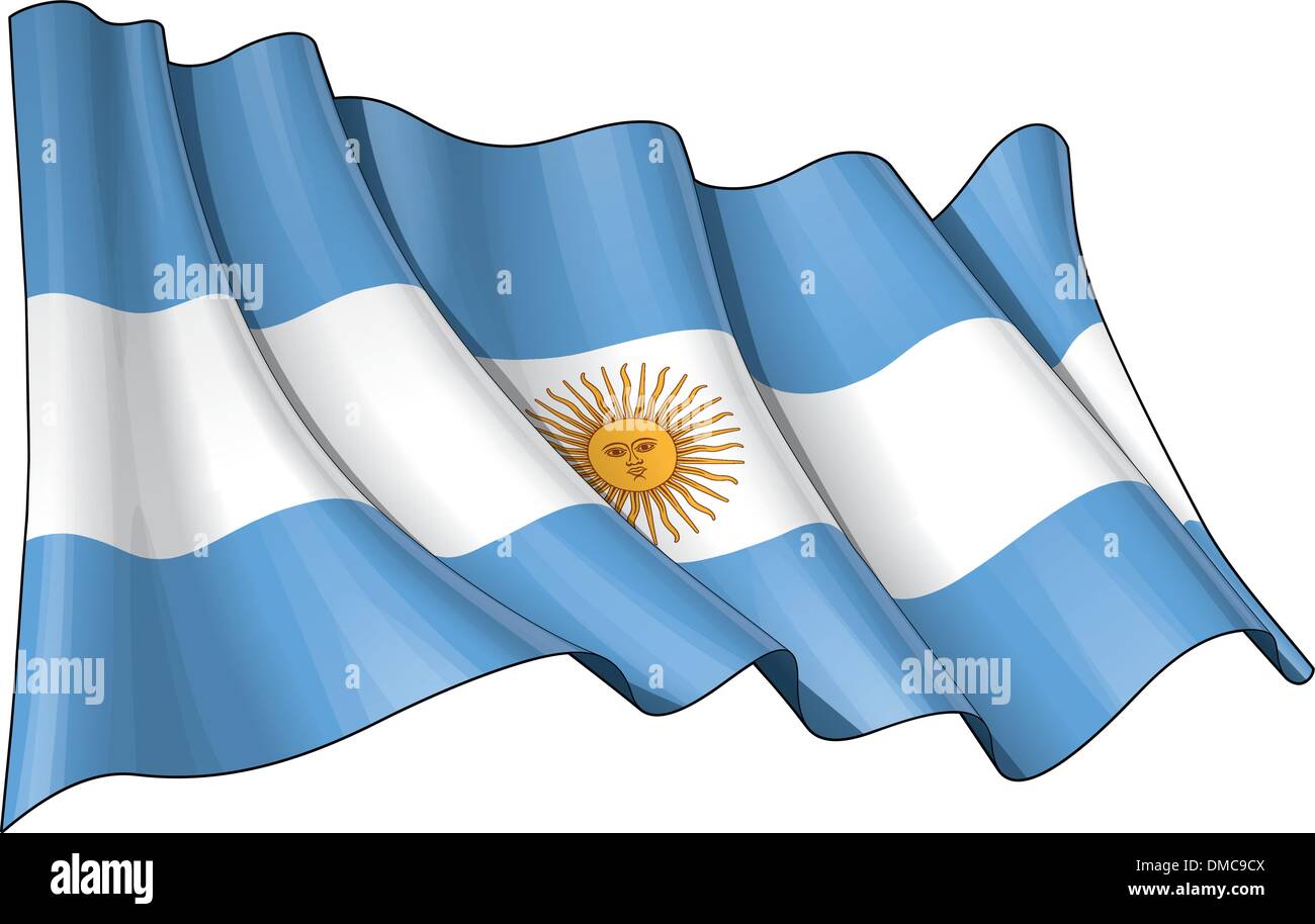 Flagge von Argentinien Stock Vektor