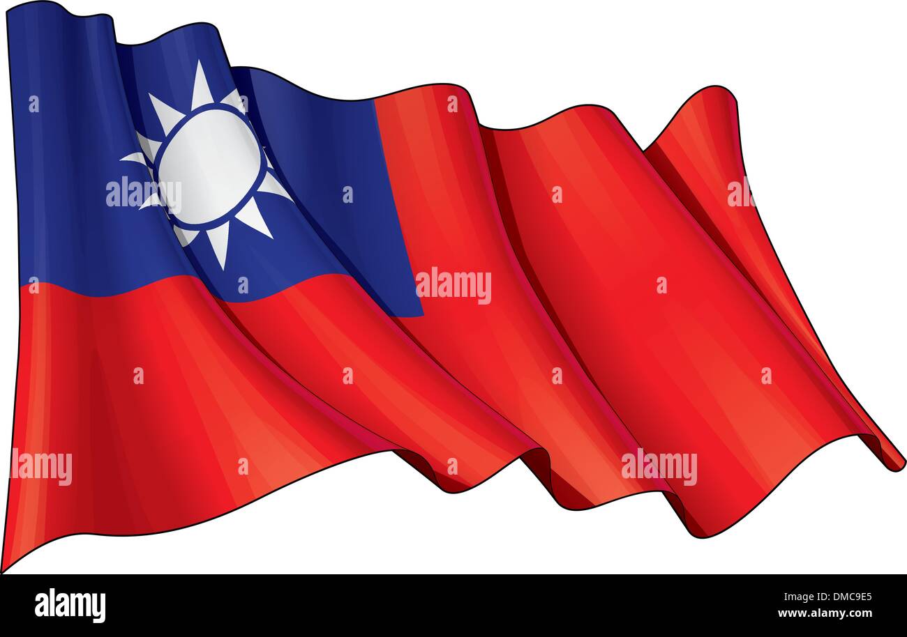 Flagge von Taiwan Stock Vektor