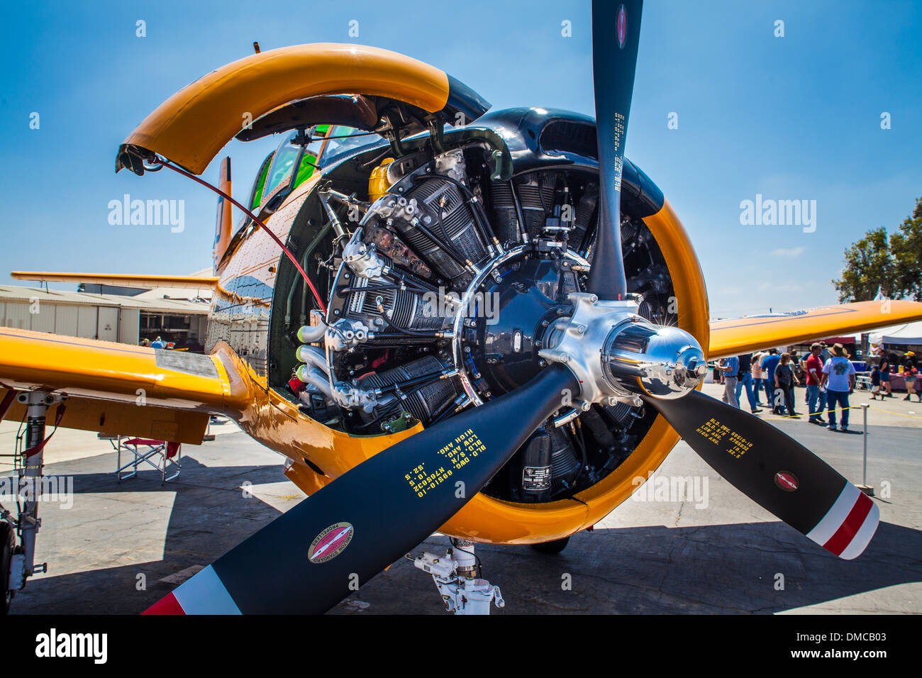 Eine sehr hübsche Motor auf einer North American t-28 Trainer bei der Wings over Camarillo Air Show In Camarillo / Kalifornien Stockfoto