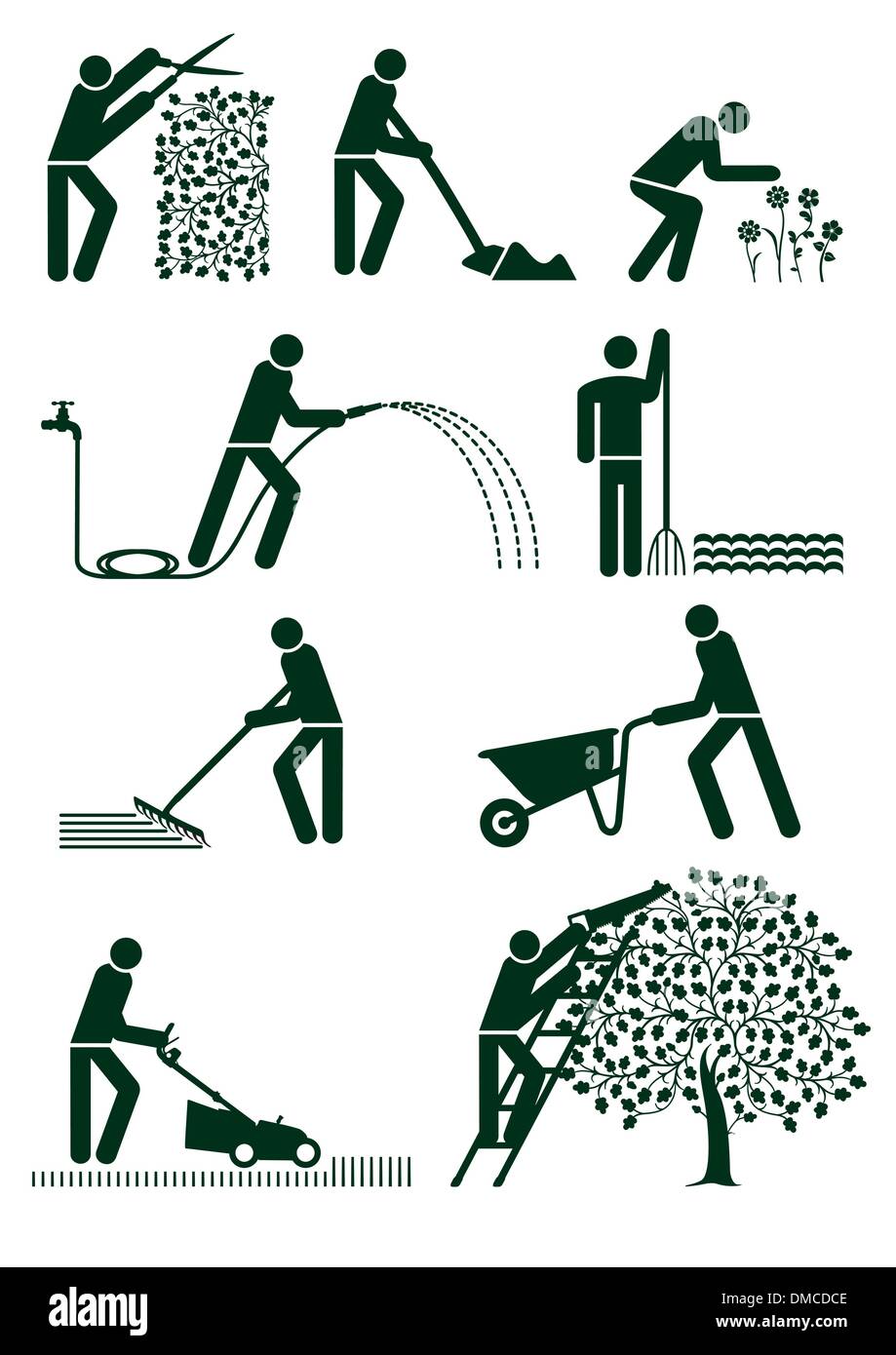 Gartenarbeit-Piktogramm Stock Vektor