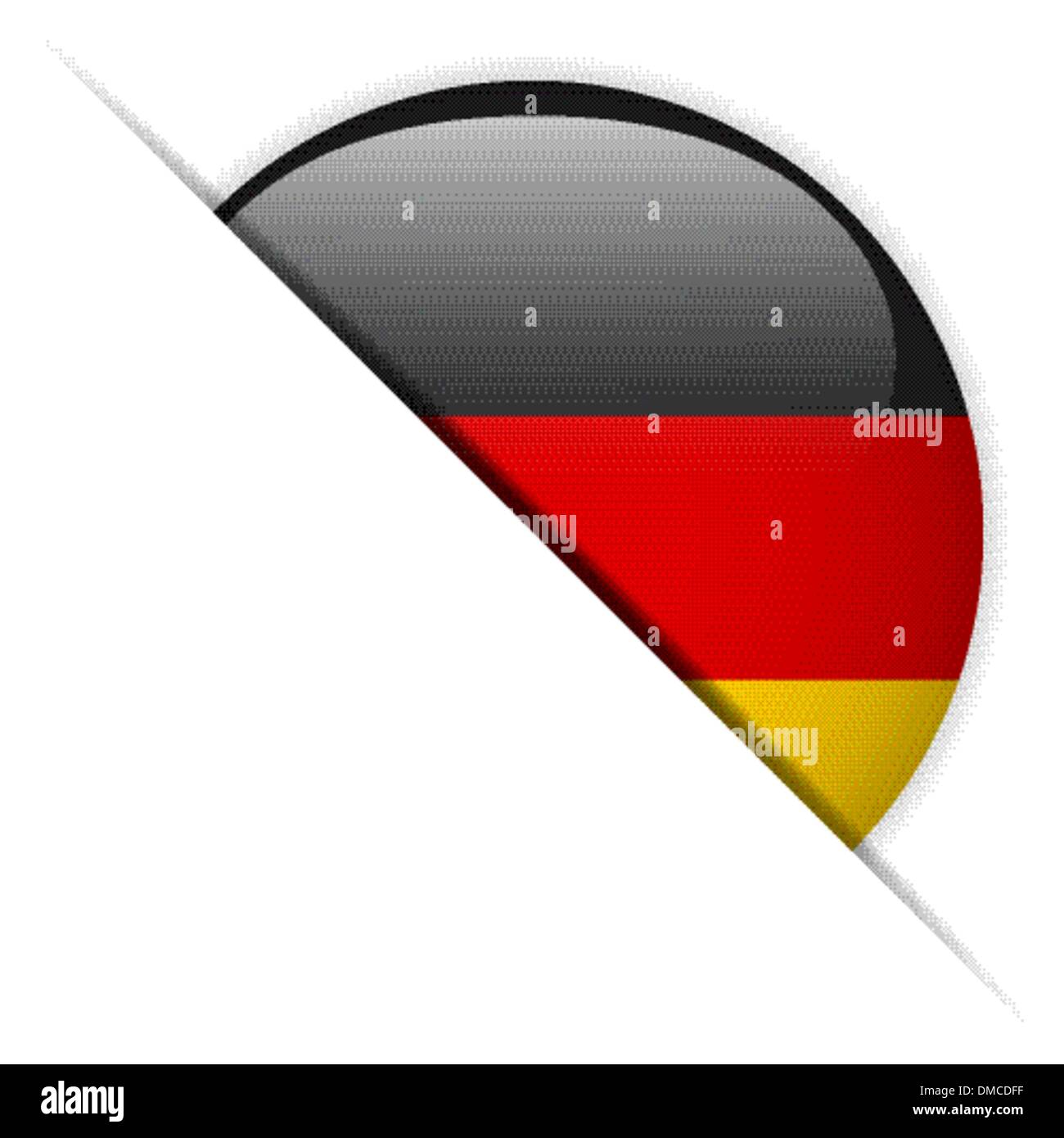 Deutschland Fahne glänzend Knopf Stock Vektor