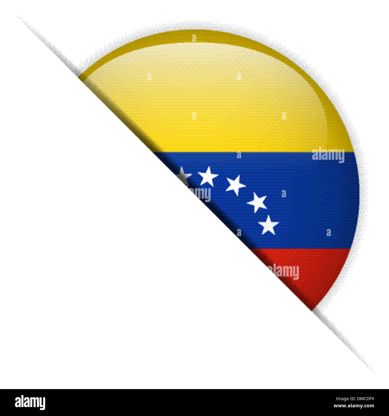 Venezuela glänzend Schaltfläche melden Stock Vektor
