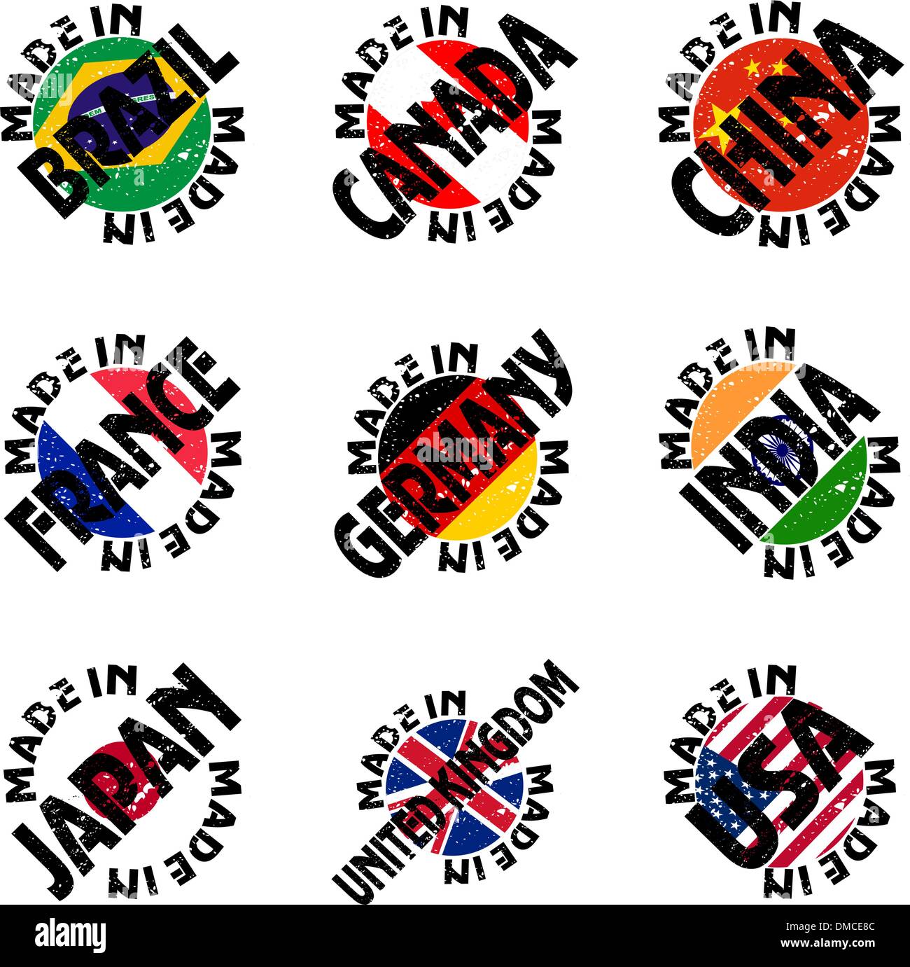 Reihe von Briefmarken Stock Vektor