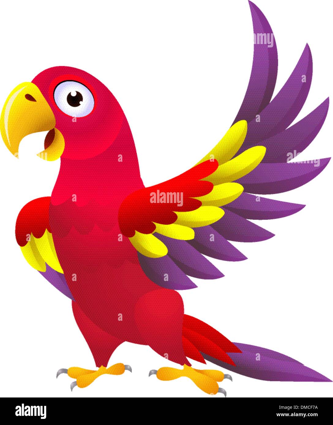 Detaillierten lustige Ara Vogel cartoon Stock Vektor