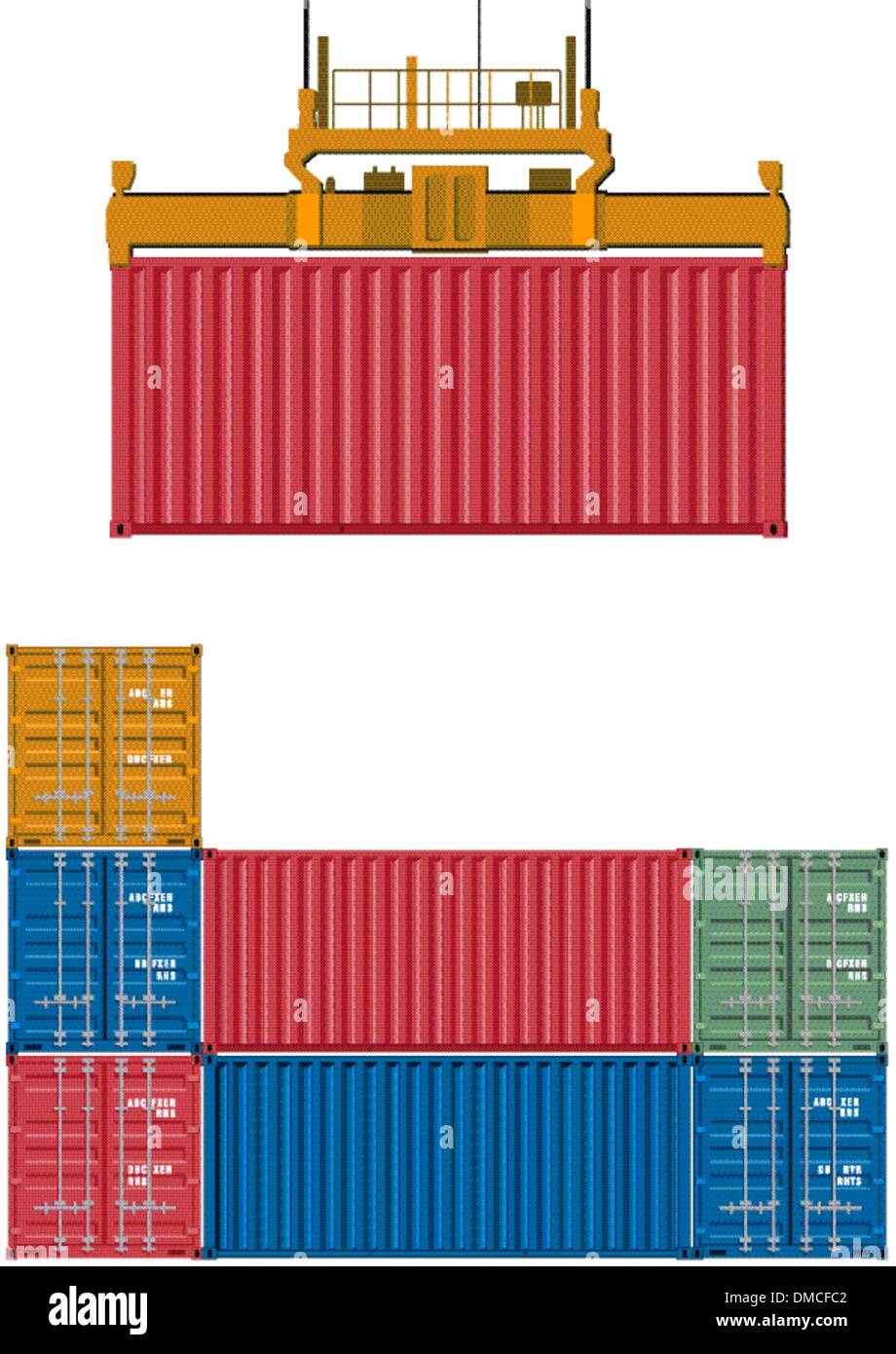 Containerbeladung Stock Vektor