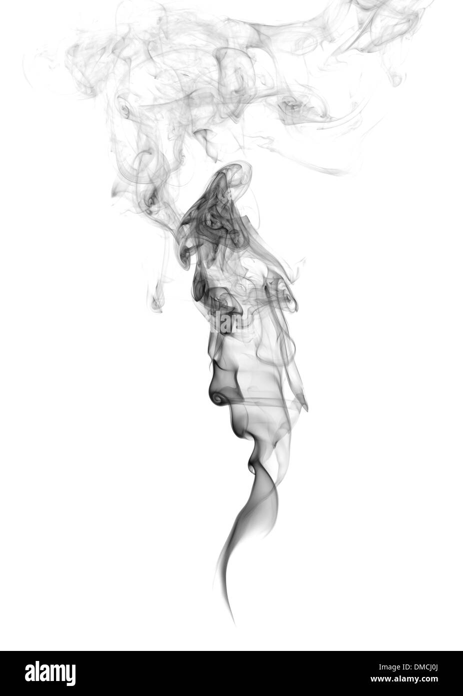 Abstrakte Rauch isoliert auf weißem Hintergrund Stockfoto