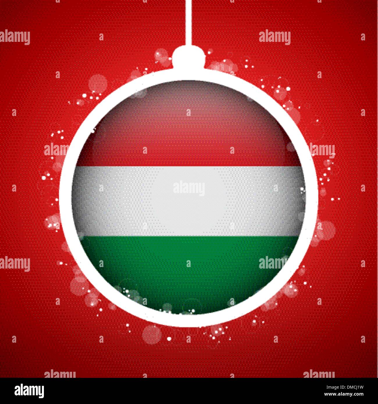 Frohe Weihnachten rot Ball mit Flagge Ungarn Stock-Vektorgrafik - Alamy