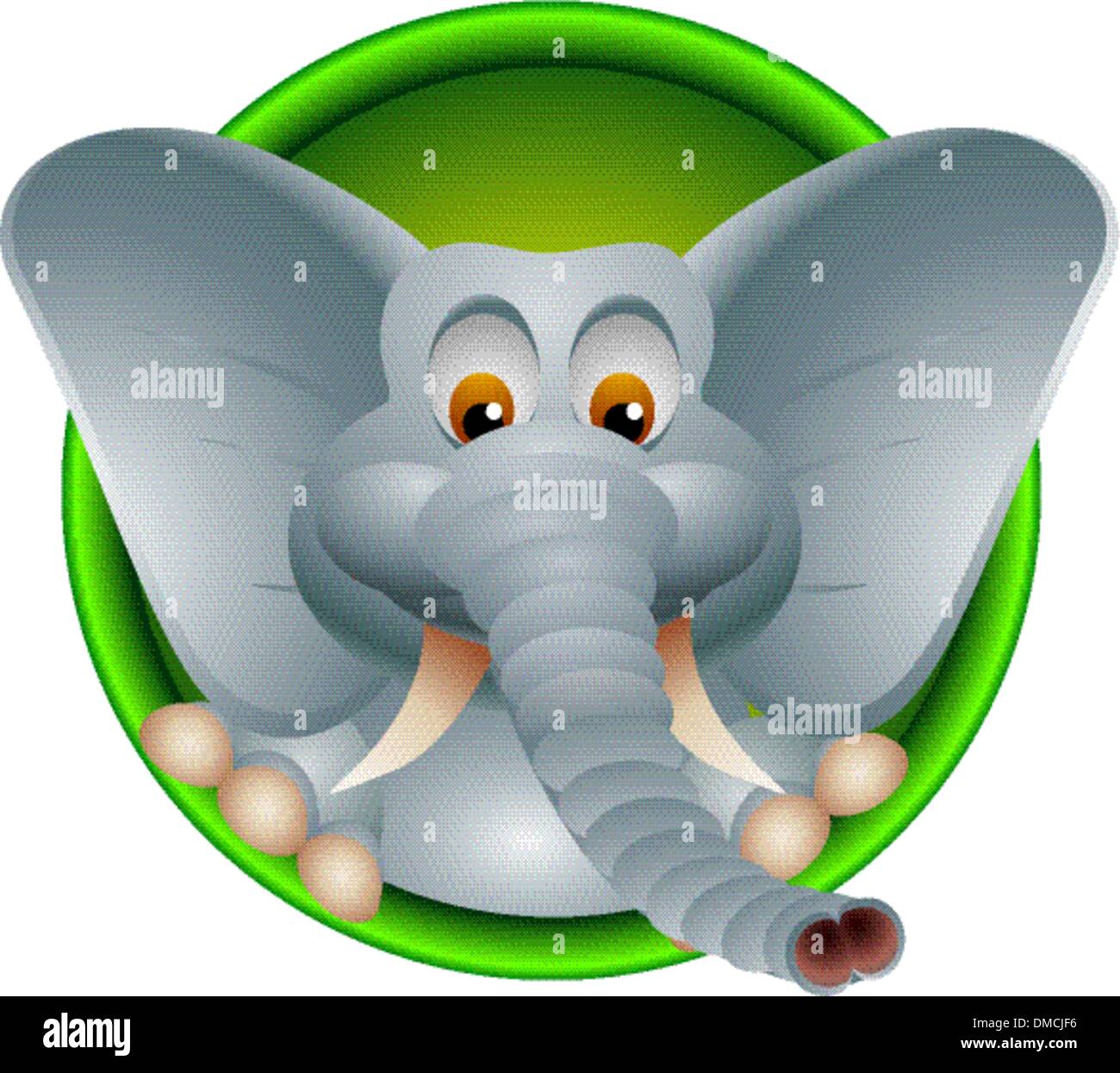 niedlichen Cartoon Elefant, isoliert Stock Vektor