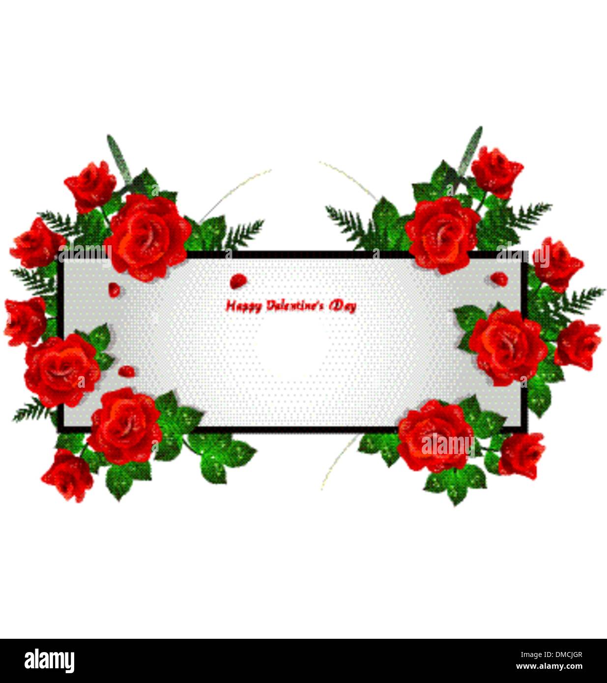 Rahmen mit roten Rosen Stock Vektor