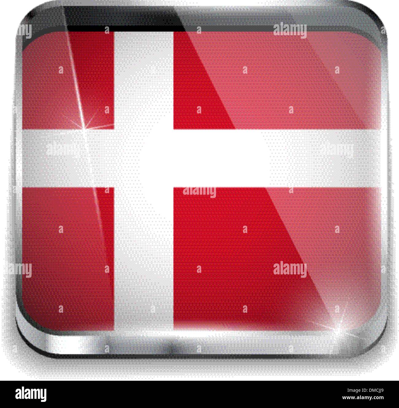 Dänemark Flagge Smartphone Anwendung Square Buttons Stock Vektor