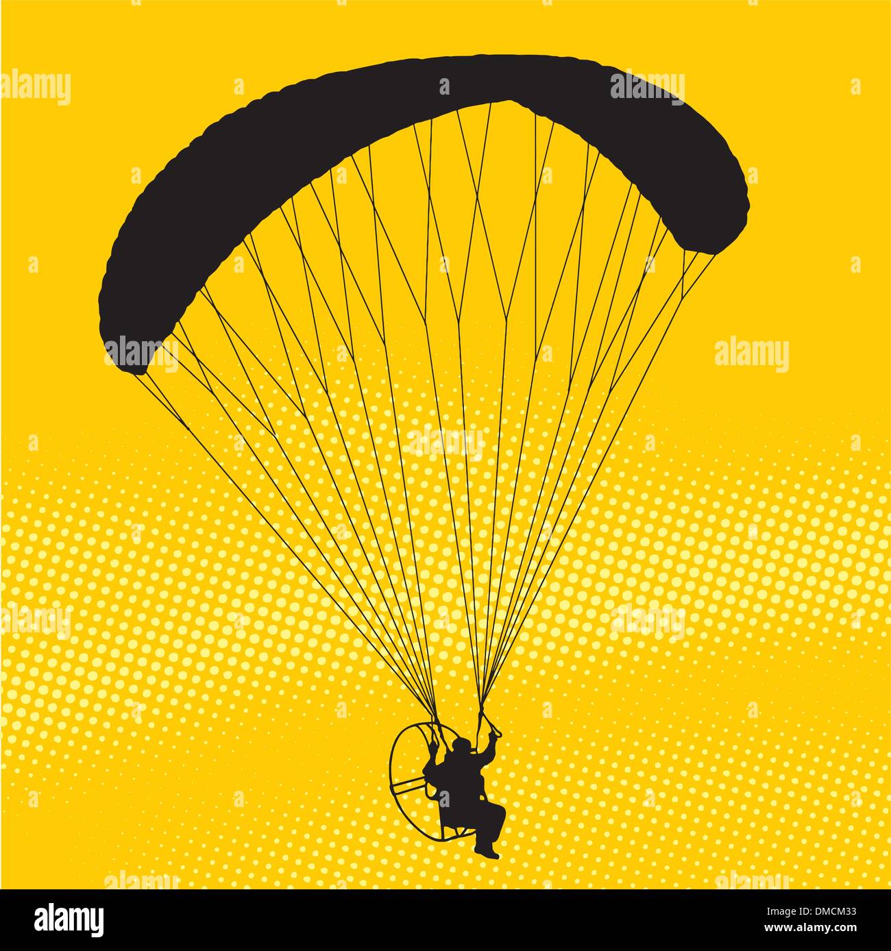 Paramotor Piloten fliegen Stock Vektor