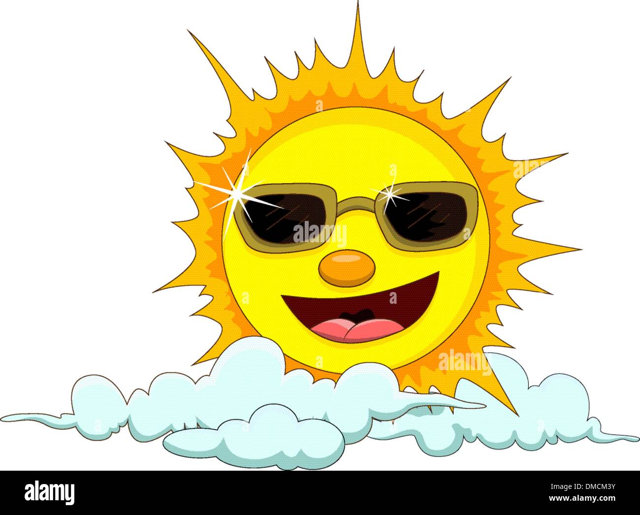 Comic-Sonne mit Brille Stock-Vektorgrafik - Alamy