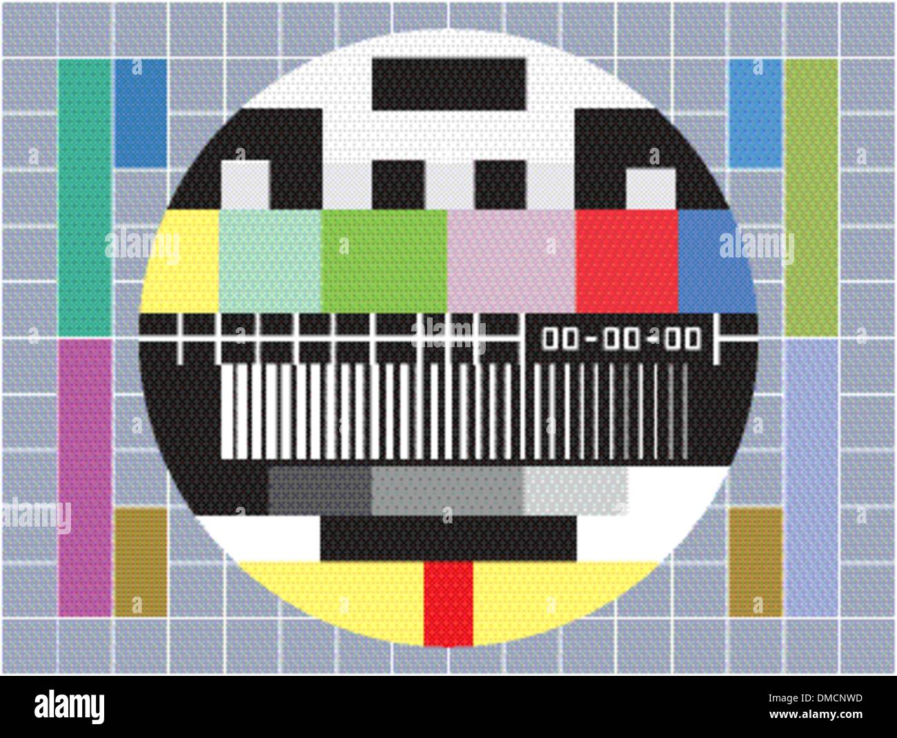 TV mit Test-Bildschirm ohne Signal Stock Vektor