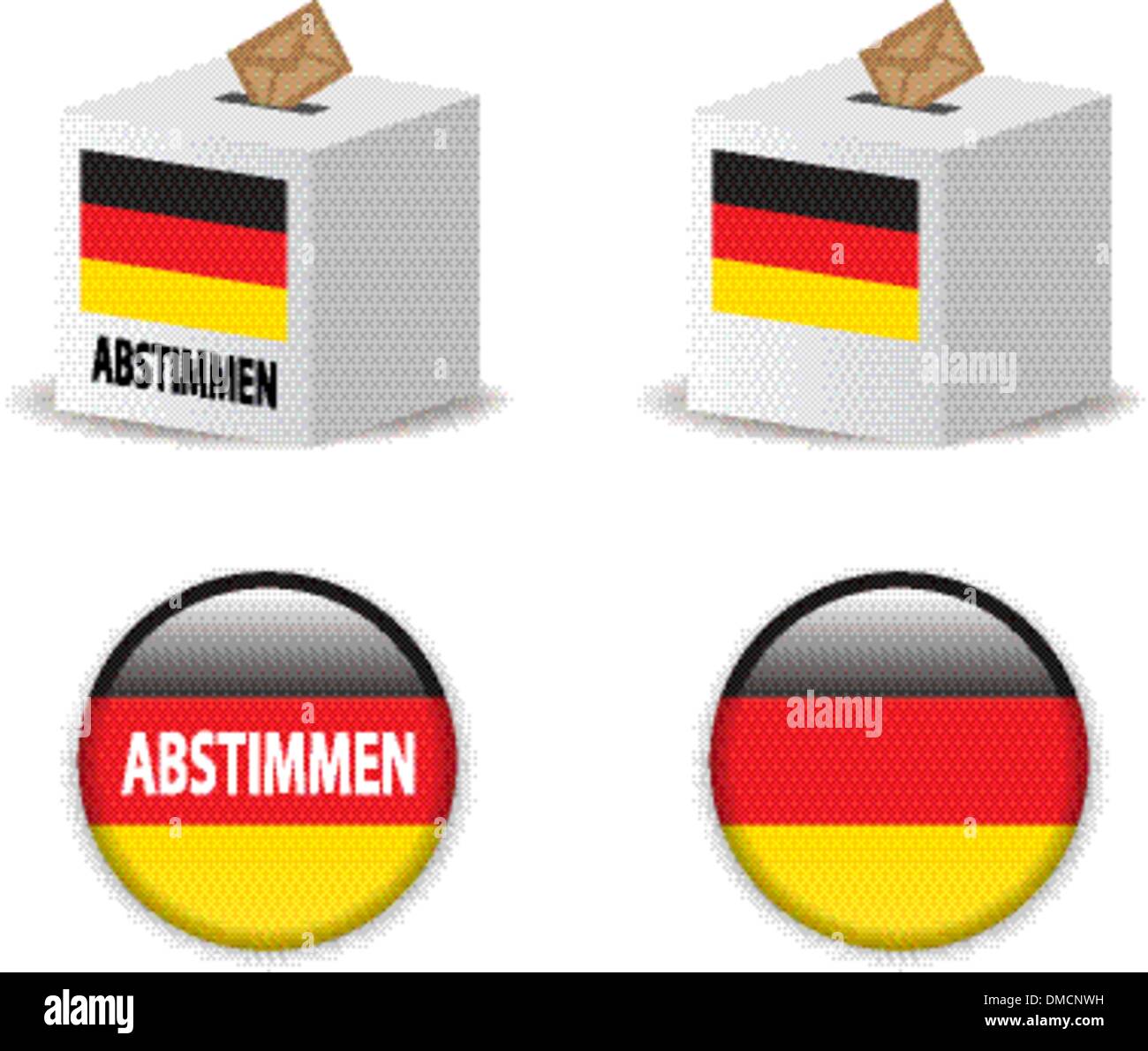 Abstimmung Umfrage Wahlurne für Deutschland / Deutschland Wahlen Stock Vektor