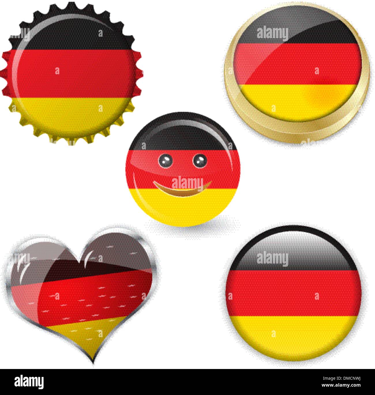 Flagge von Deutschland in verschiedenen Formen Stock Vektor