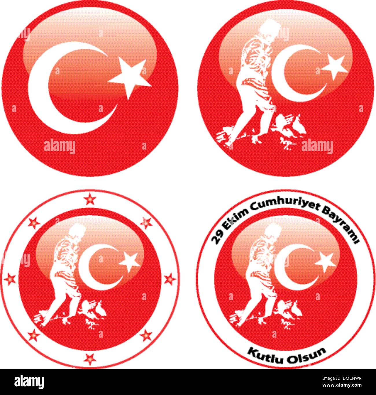 Abbildung der Flagge der Türkei Stock Vektor