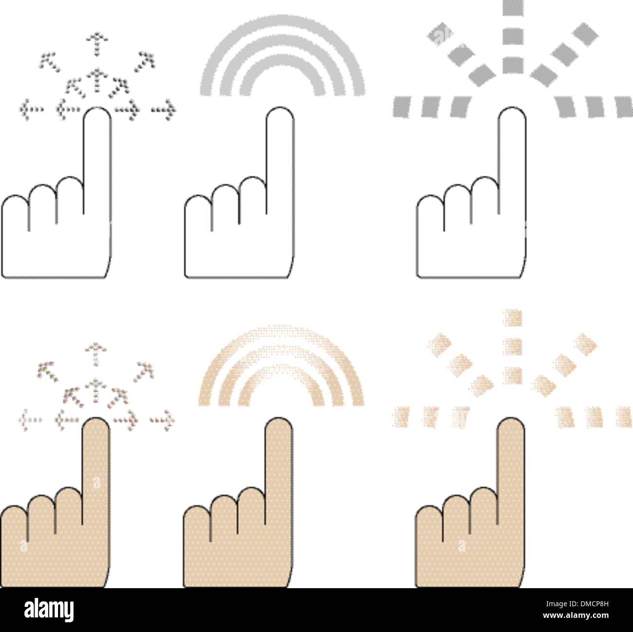 Hand-Finger-Zeiger-Cursor-Vektor Stock Vektor