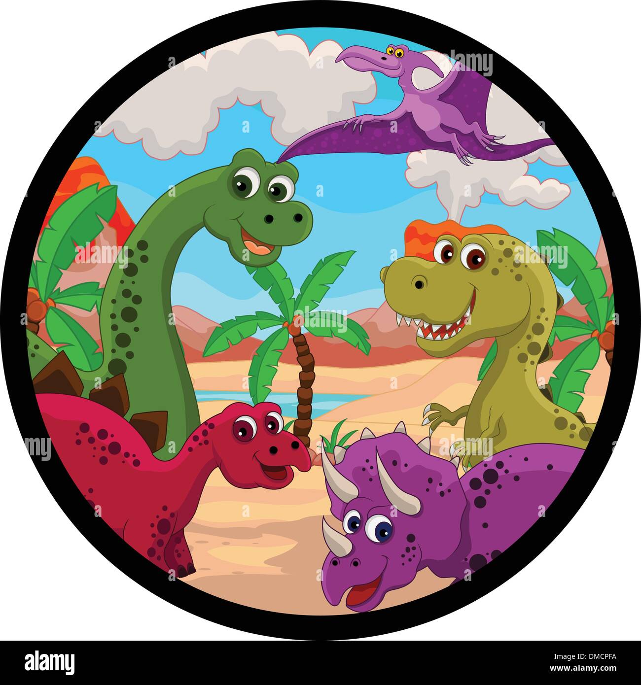 lustige Dinosaurier cartoon Stock Vektor