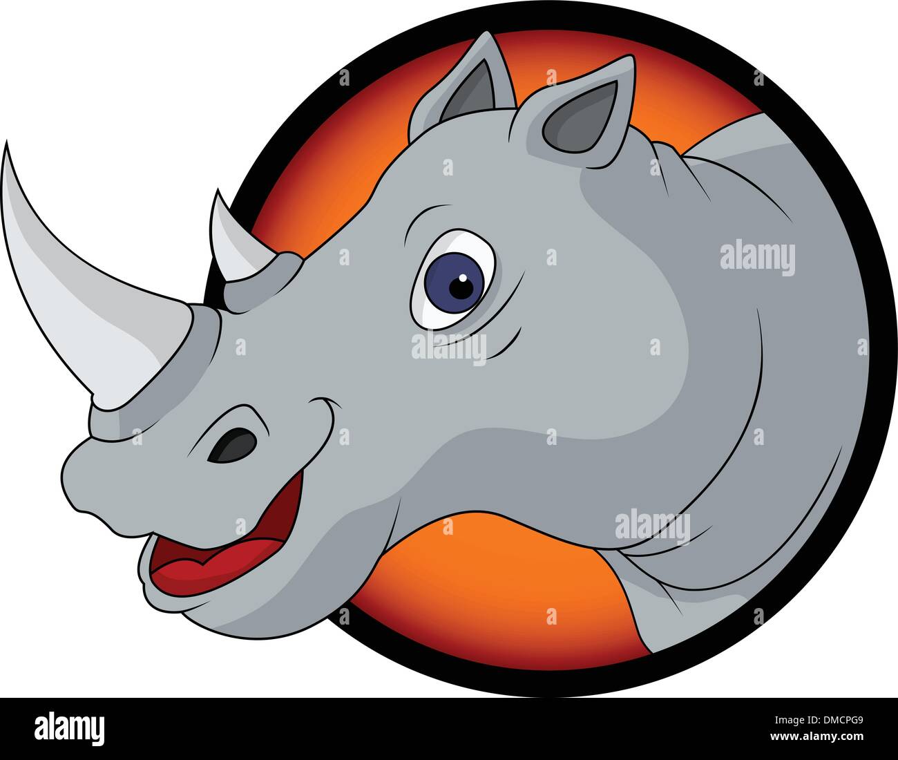 lustige Rhino Kopf cartoon Stock Vektor