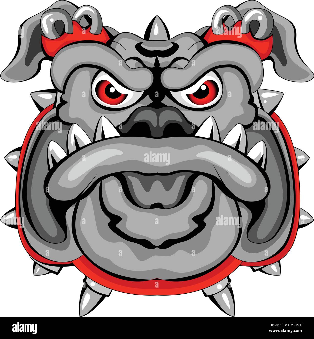 Bulldog Maskottchen Kopf 1 Stock Vektor