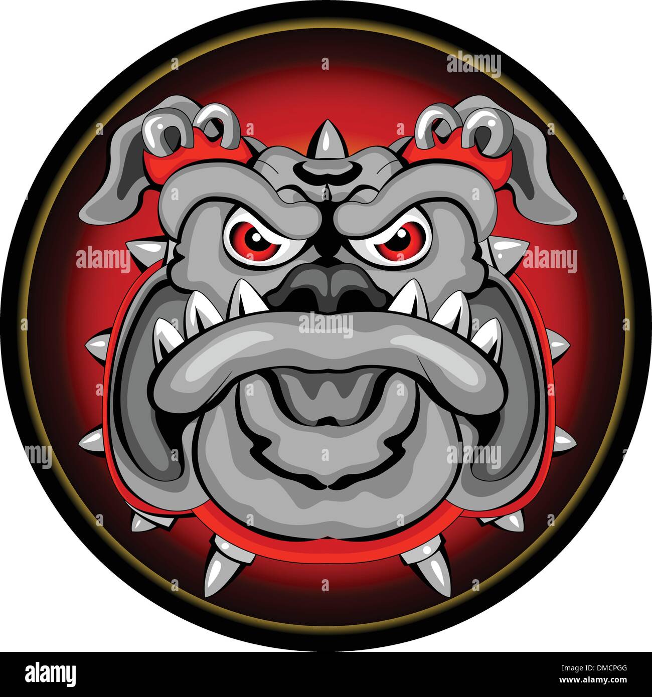 Bulldog Maskottchen Kopf 2 Stock Vektor