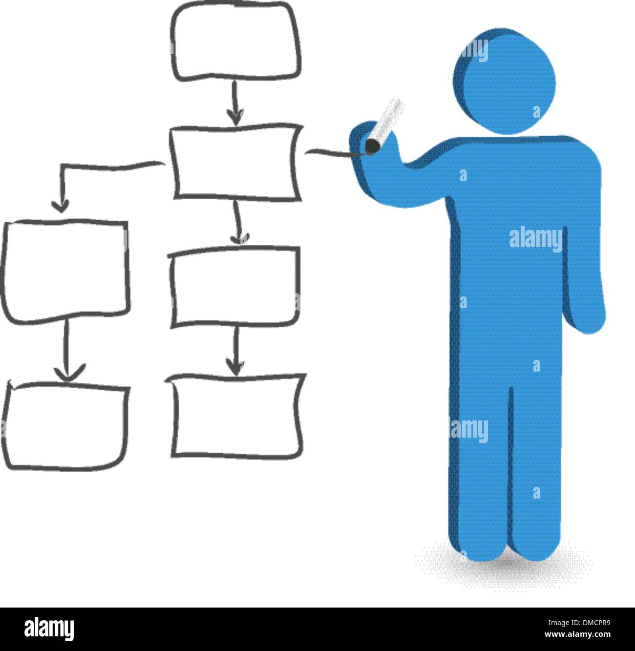 Person Aktzeichnen leeren Flussdiagramm Stock Vektor