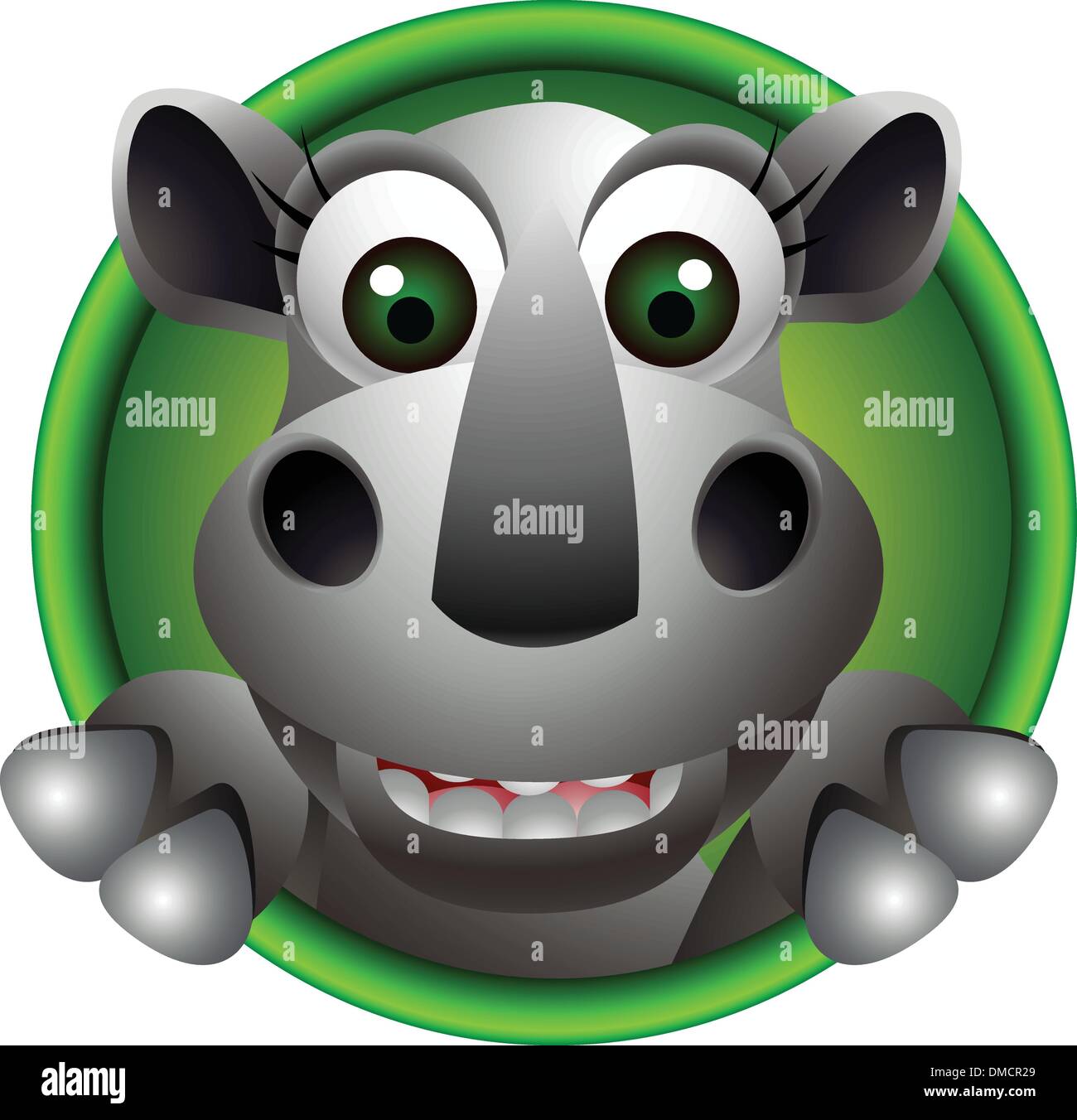 niedlichen Nashorn Kopf cartoon Stock Vektor