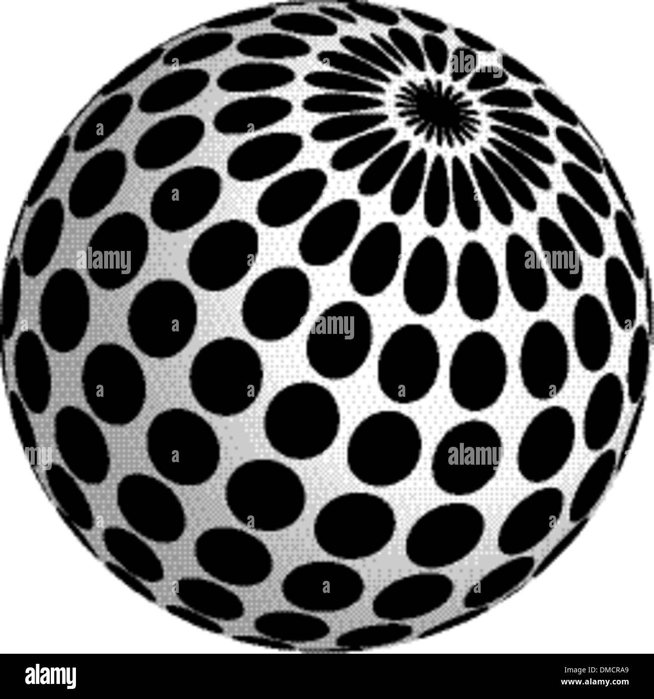 3d Kugel Design Mit Schwarzen Punkten Stock Vektorgrafik Alamy
