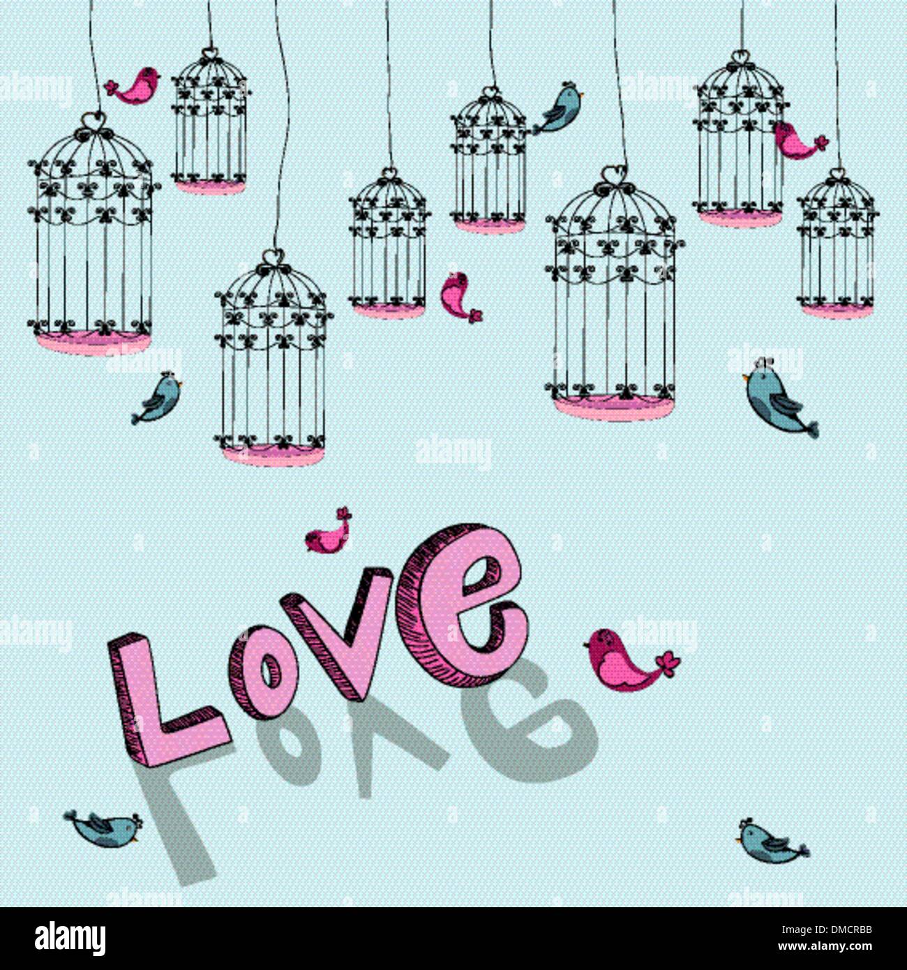 Valentine freier Vogel Liebe Hintergrund Stock Vektor