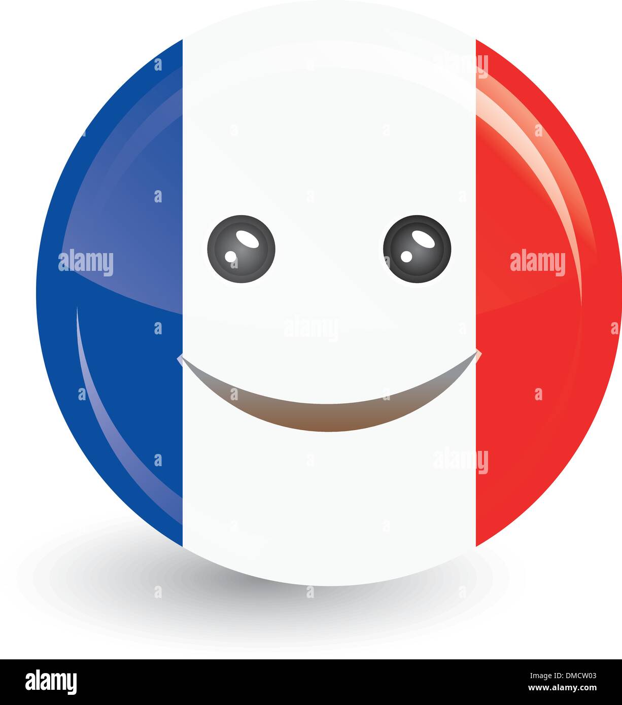 Flagge von Frankreich in lächelndes Gesicht Stock Vektor
