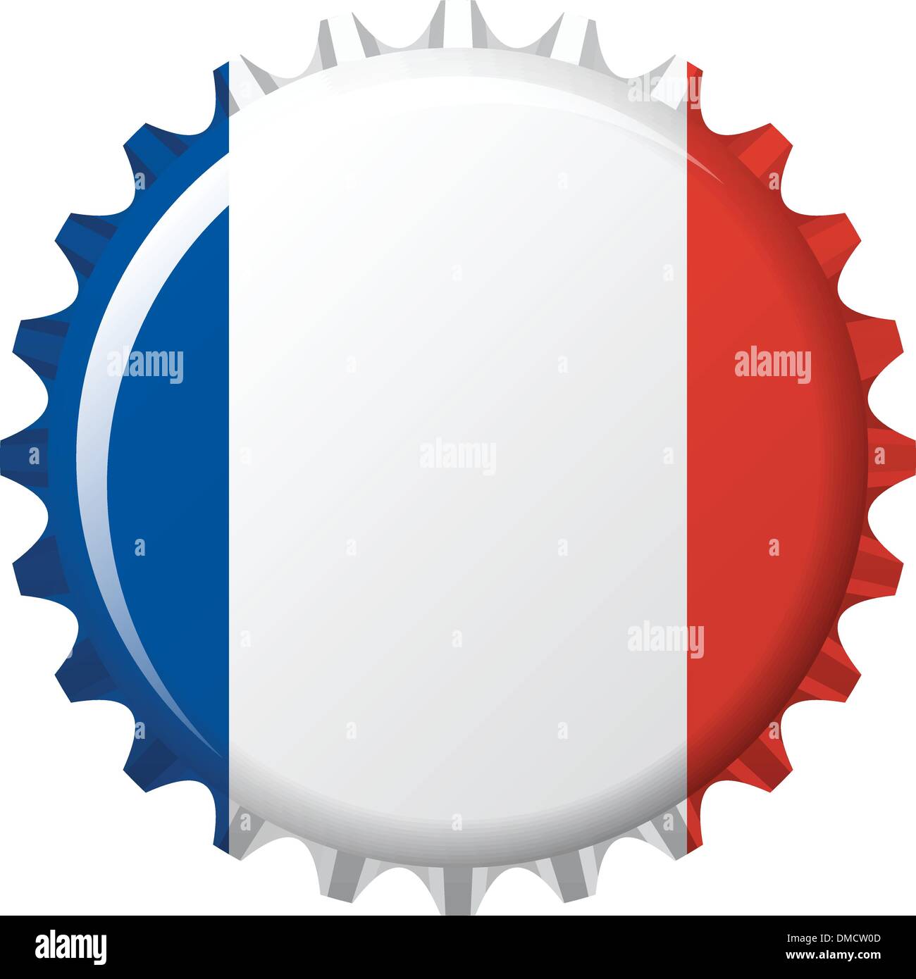 Flagge von Frankreich in Kronkorken Stock Vektor