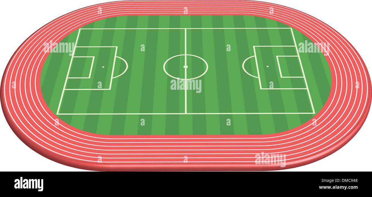3 dimensionale Fußballplatz Feld Stock Vektor
