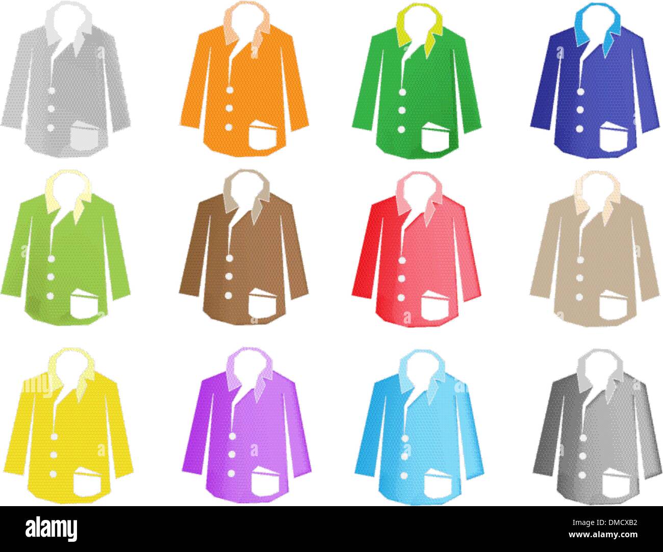 Eine bunte Illustration-Jacke Anzug Set Stock Vektor