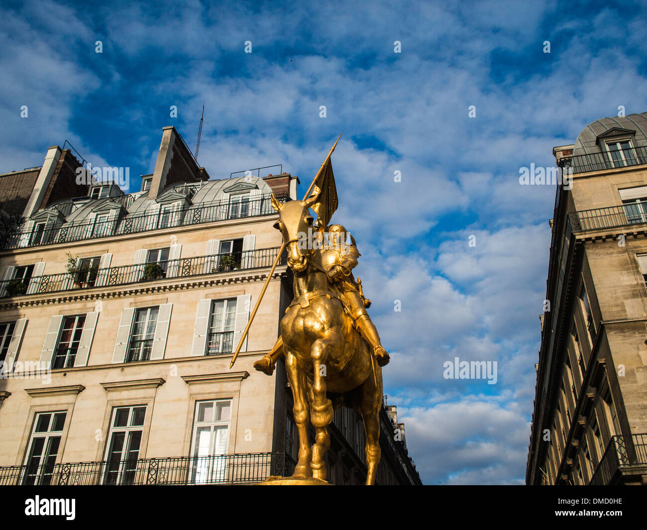 Jeanne d ' Arc goldene Reiterstatue, Paris Stockfoto