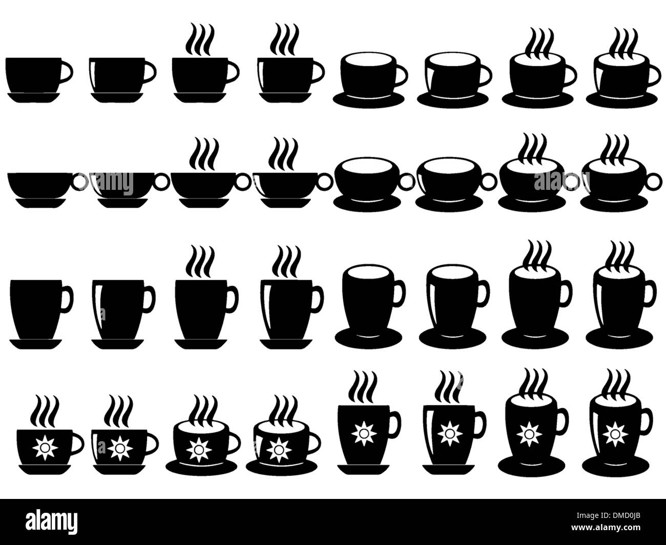 Kaffee und Tee Tassen Stock Vektor