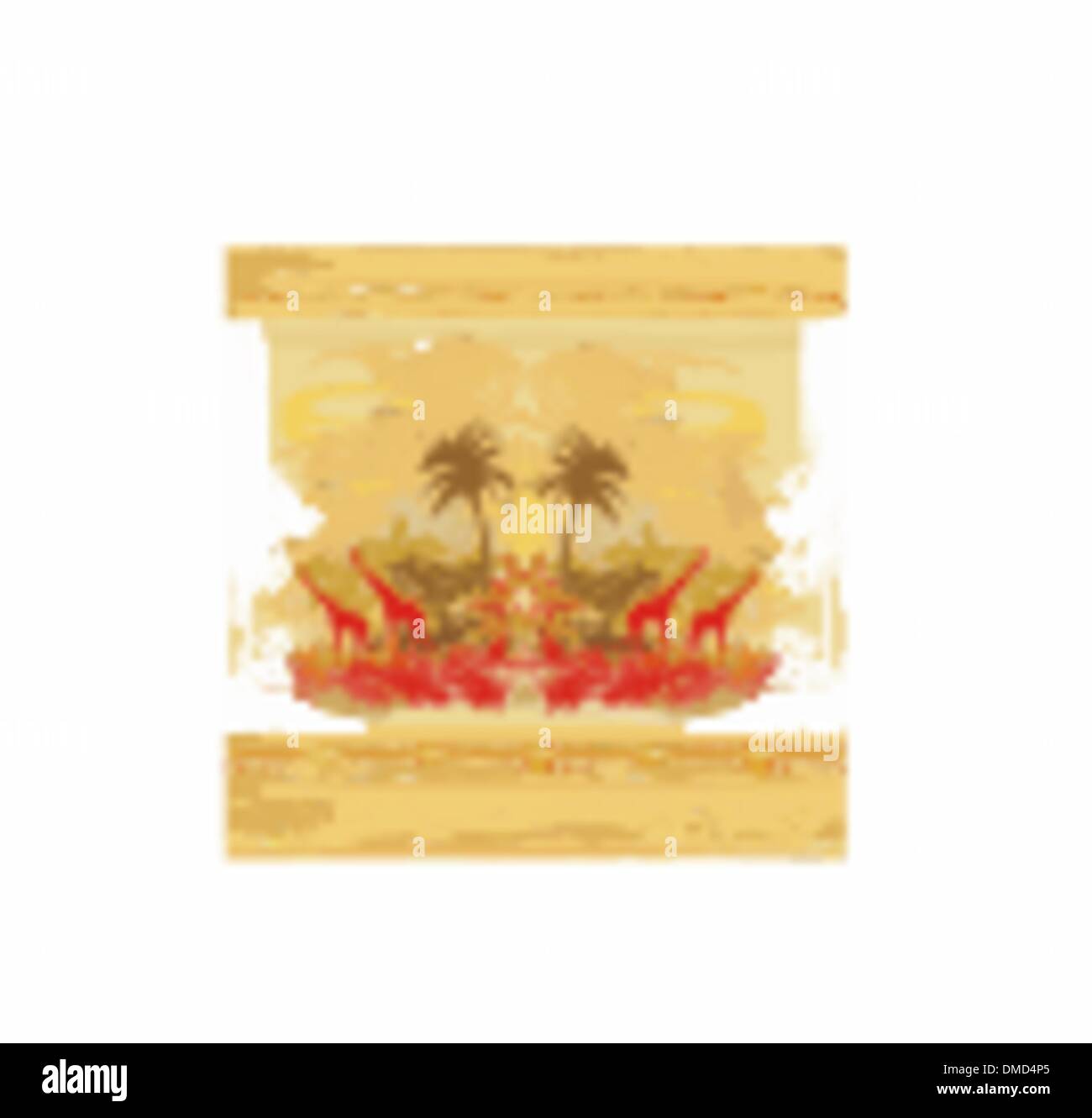 Grunge Hintergrund mit afrikanischen Fauna und flora Stock Vektor