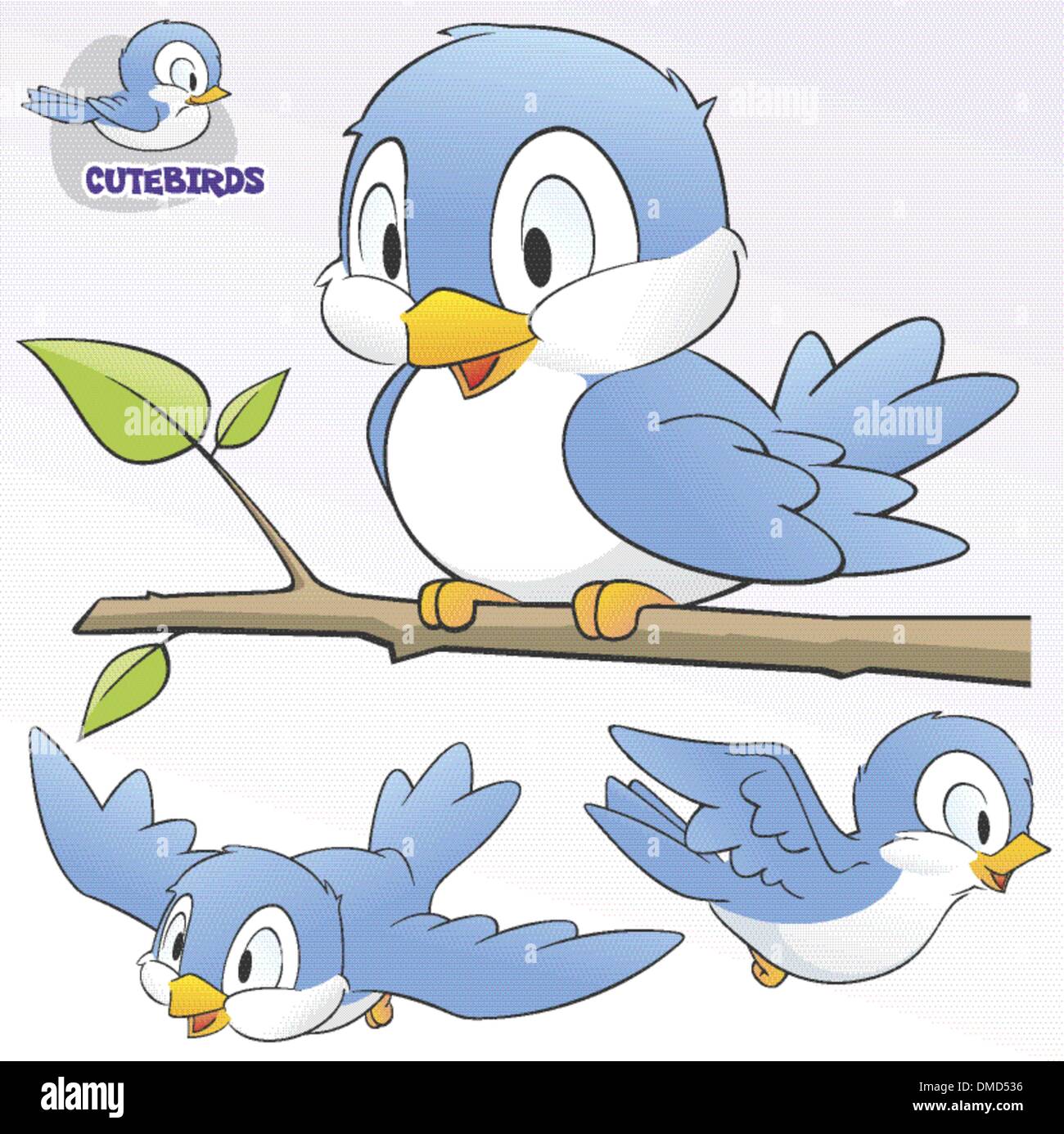 Niedlichen Cartoon Vögel Stock Vektor