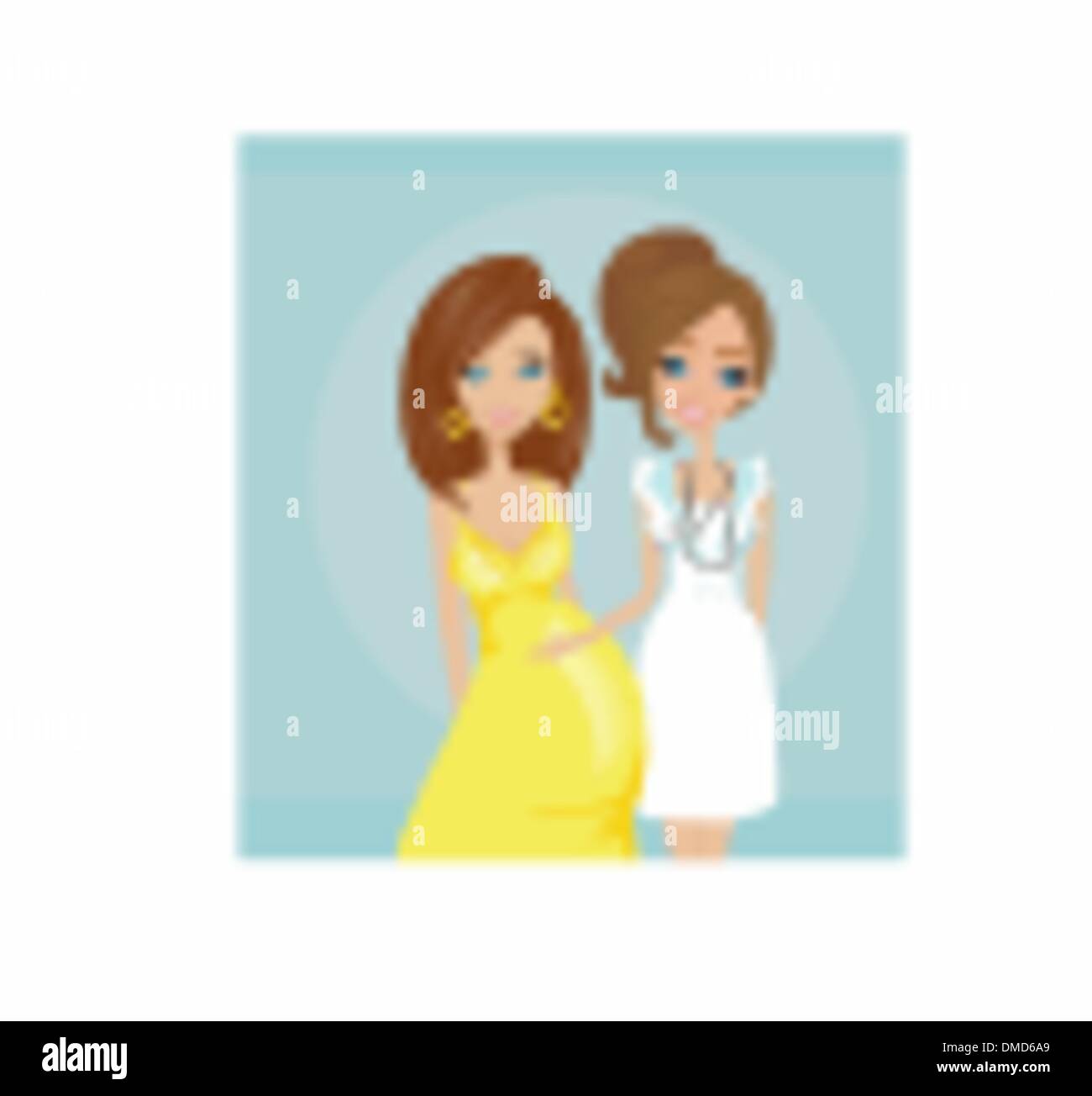 Beispiel für eine schwangere Frau, die eine vorgeburtliche Untersuchung Stock Vektor