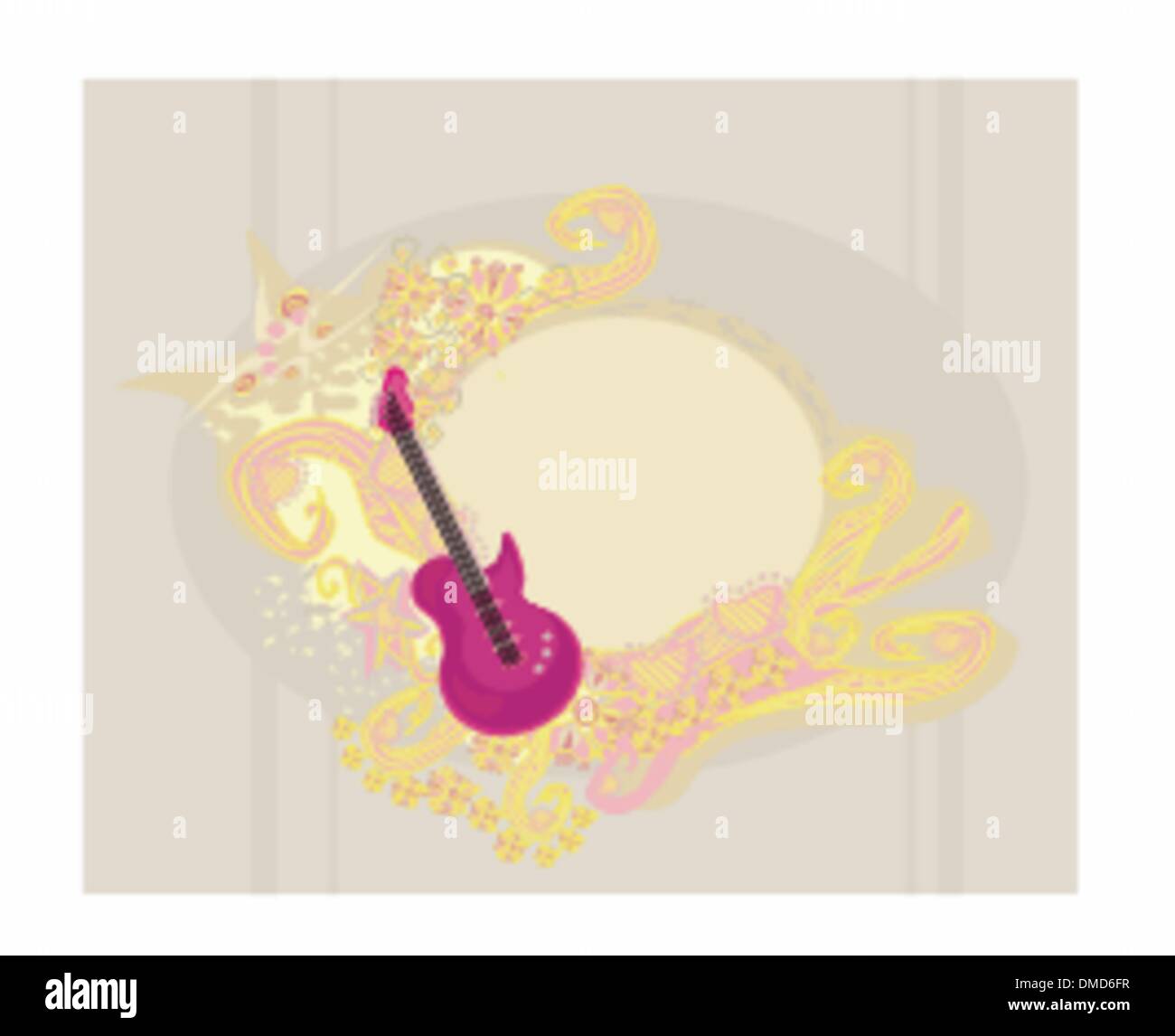 Vektor-Bild der rosa Gitarre mit breiten Bereich zu Ihrer Information. Stock Vektor