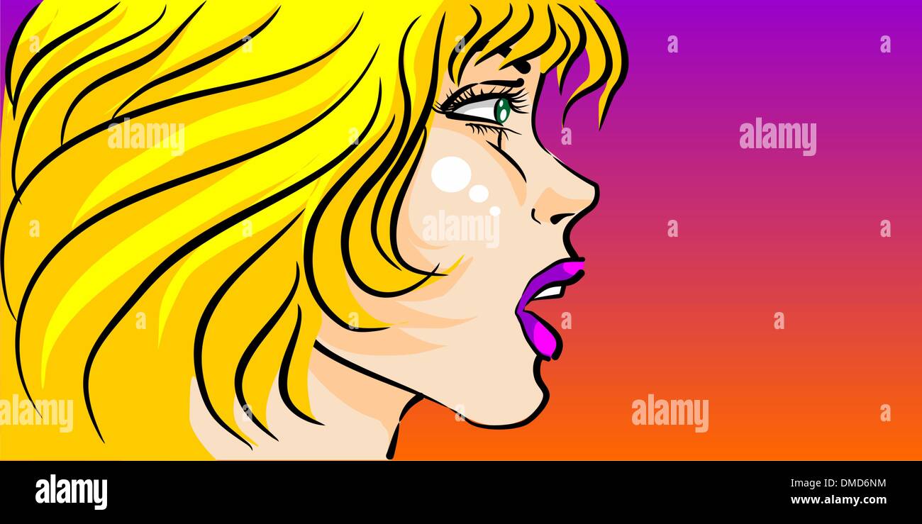 Schöne blonde Frau wütend Stock Vektor