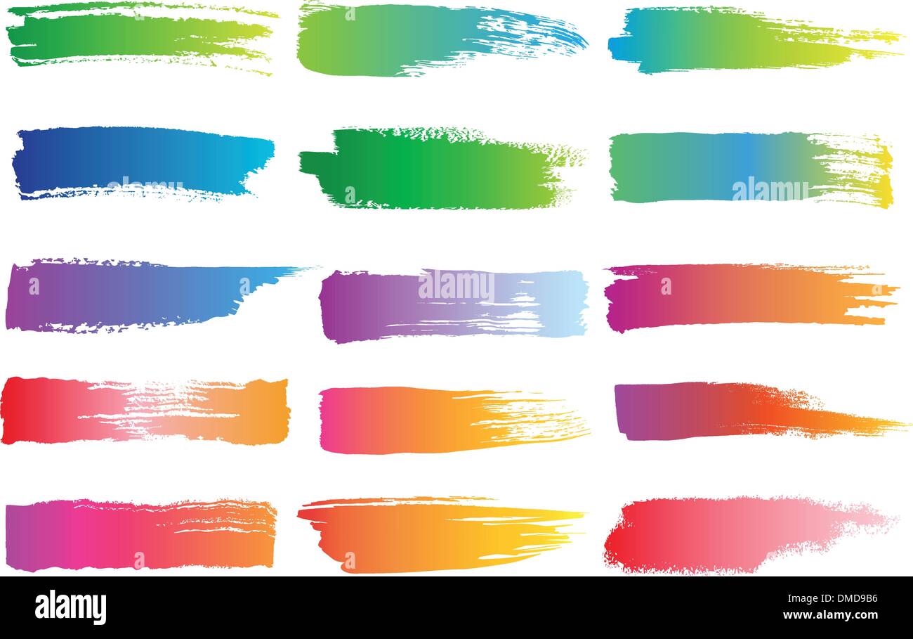 Aquarell Pinselstriche, Vektor-set Stock Vektor