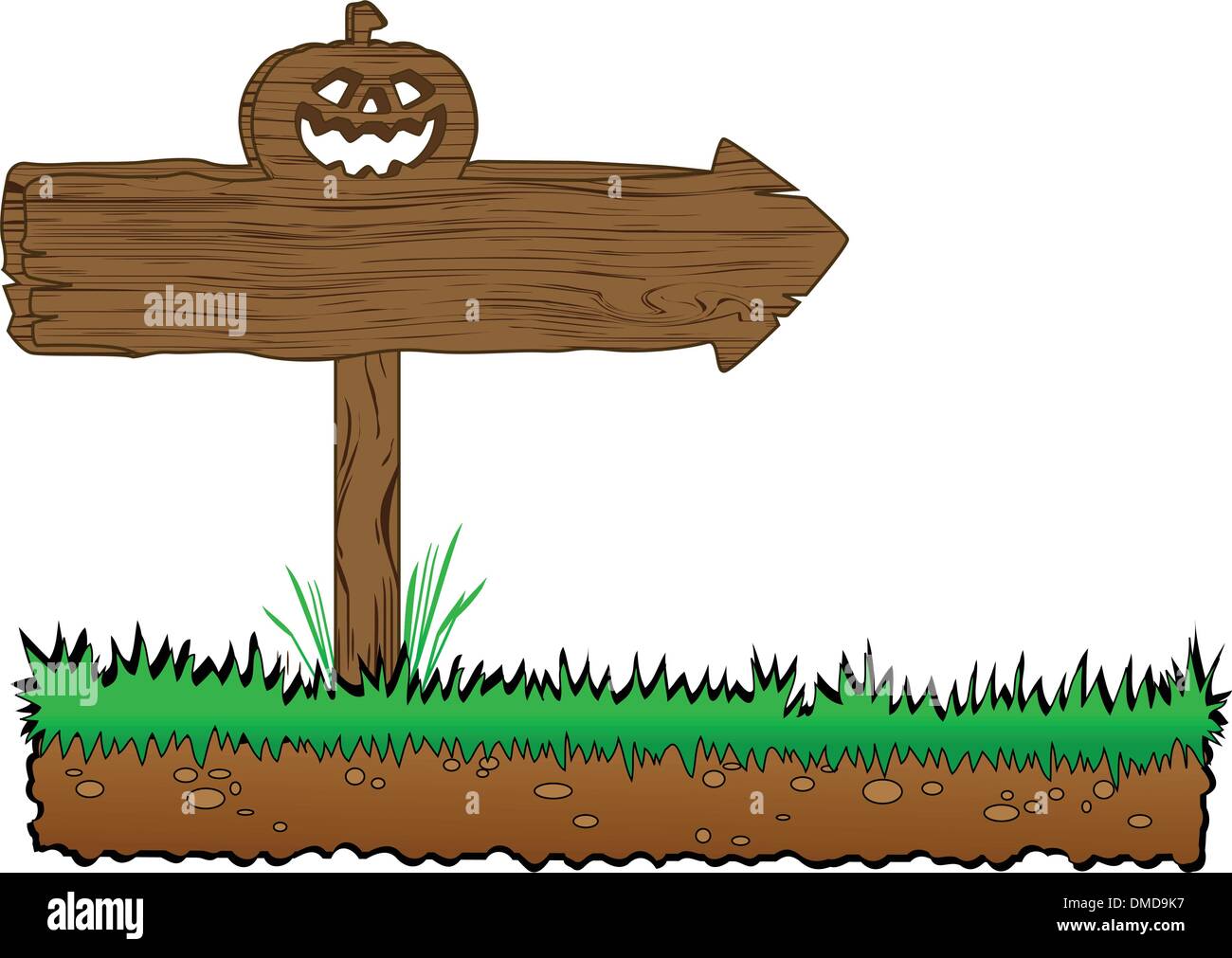 der Vektor Halloween Holz Banner Stock Vektor