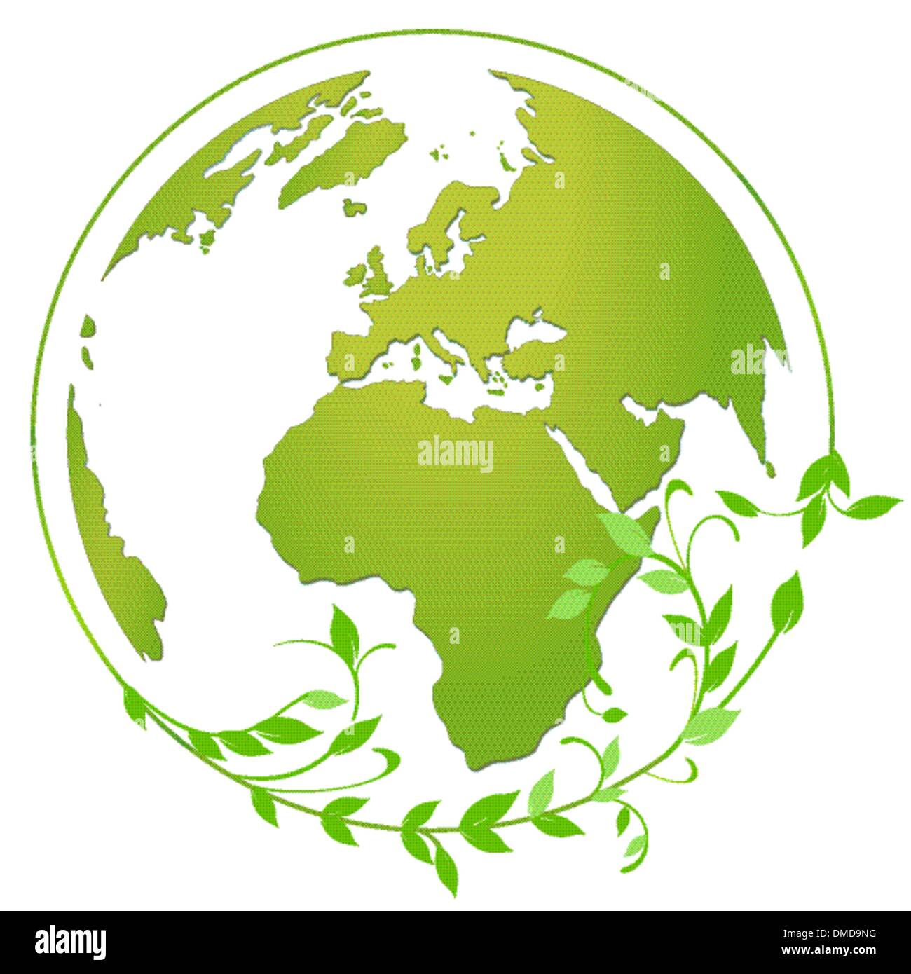 "grüne Weltkugel"-Symbol Stock Vektor