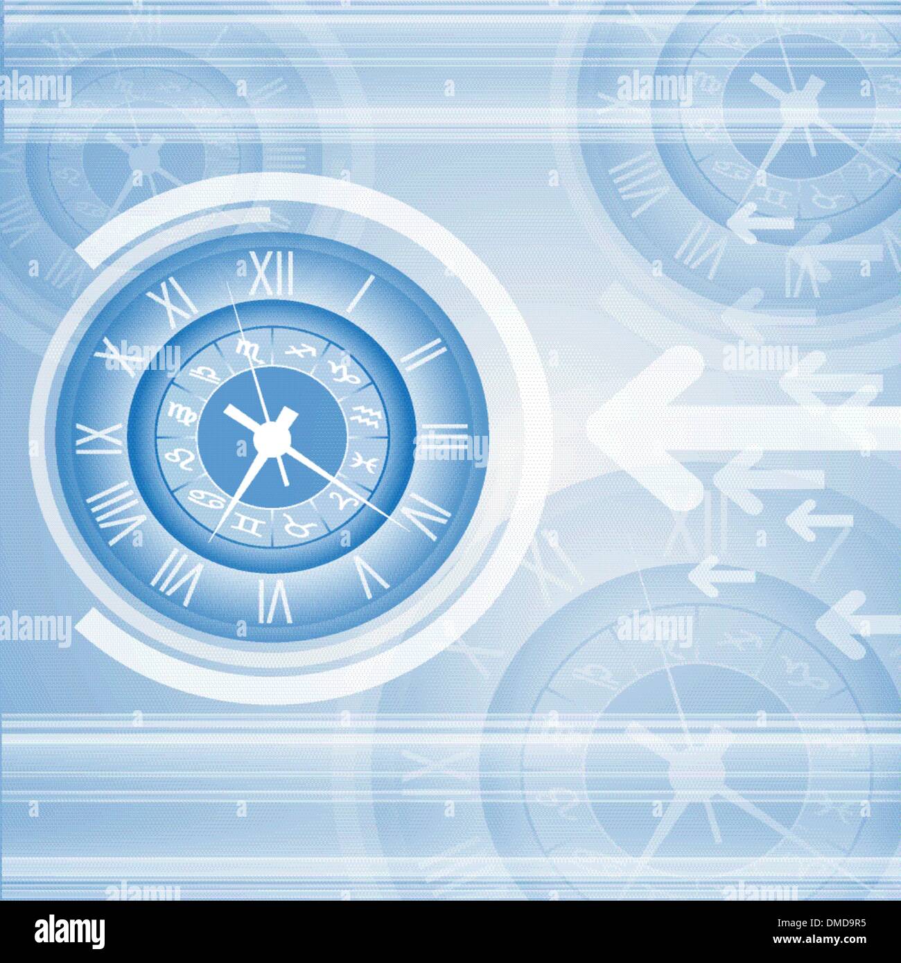 Abstrakte Uhr Vektor und Technik-Hintergrund Stock Vektor