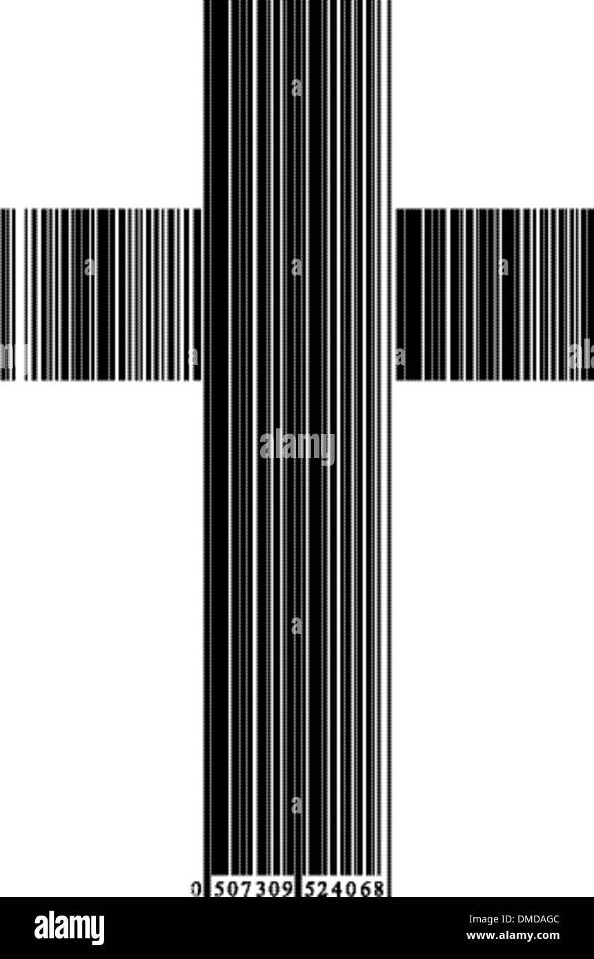 Barcode in einem Kreuz Stock Vektor