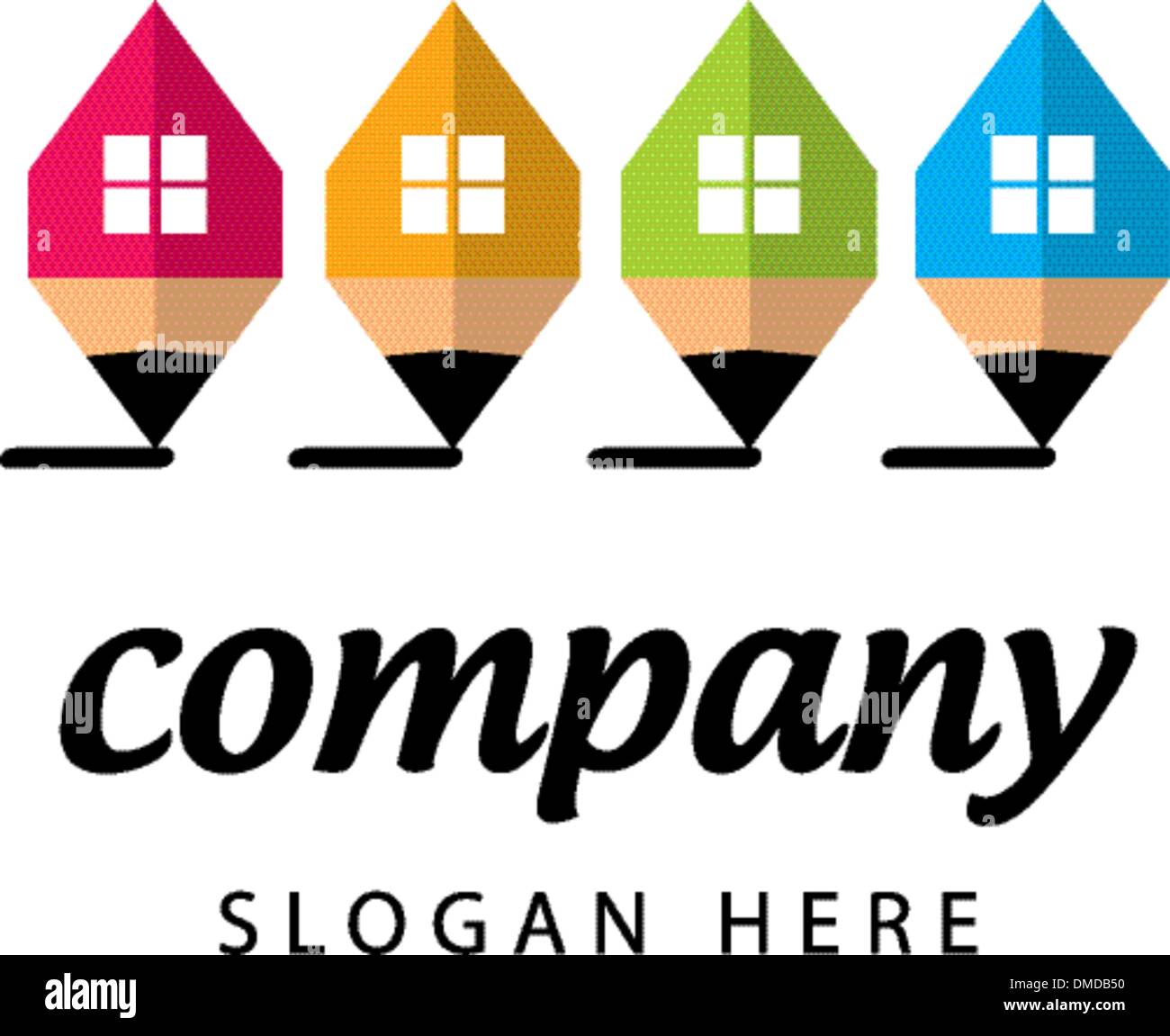 stilisierte Logo Bauunternehmen Stock Vektor