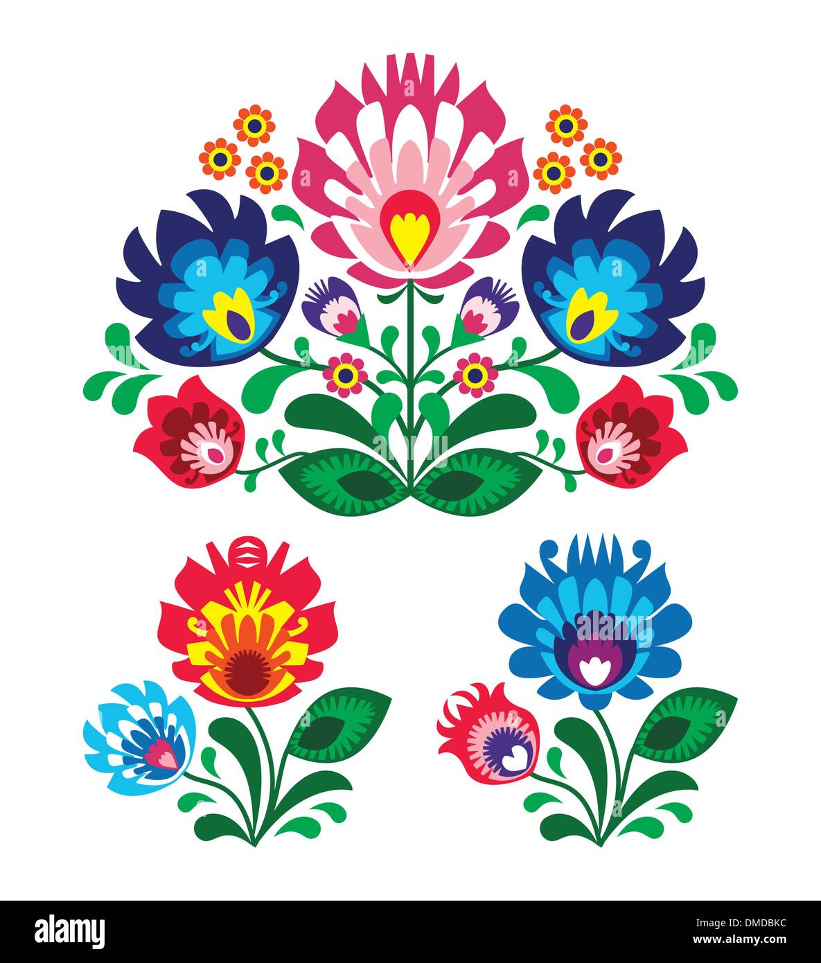 Polnischen folk Blumenstickerei Muster Stock Vektor