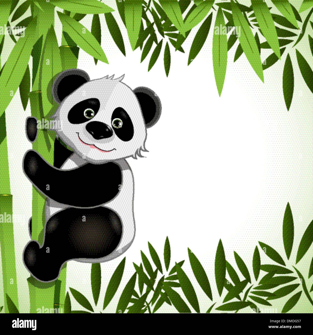 frhliche Panda auf Bambus Stock-Vektorgrafik - Alamy